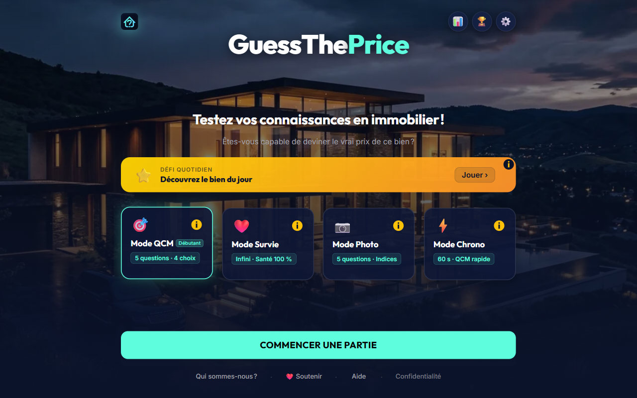 GuessThePrice — Jeu d'Estimation Immobilière